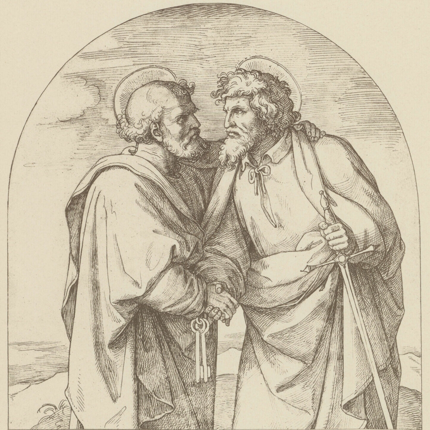 Edward von Steinle Abschied der Apostel Petrus und Paulus